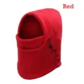 Rode winter thermische fleece balaclava detail, verstelbaar trekkoord fietsmasker. - M (56-58cm) / Rood