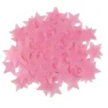 Stickers muraux étoiles roses phosphorescentes pour déco chambre d'enfant, plastique 3cm - Rose rouge