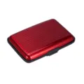 Porte-cartes de crédit en aluminium, étui de visite en métal rouge, portefeuille de poche. - Rouge