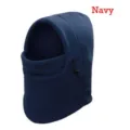 Winter fietsfleece balaclava marineblauwe warme gezichtsmasker winddichte muts - M (56-58cm) / Marineblauw