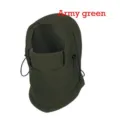 Outdoor dubbellaagse winter fietsfleece muts warm gezichtsmasker bivakmuts comfort. - M (56-58cm) / Legergroen