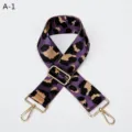 Correa de bolso con estampado de leopardo morado jacquard herrajes metálicos detalle - Dorado / Morado
