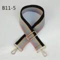Colorful striped replacement bag strap detail, adjustable canvas strap with gold hardware. - Gold / Style B11-5