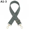 Correa de repuesto para bolso de mujer, bandolera tejida verde oscura con herrajes dorados metal. - A1-3 Verde