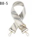 Adjustable wide replacement bag strap with zebra print and gold hardware for crossbody purses. - Gold Hardware / Light Grey White Zebra Print