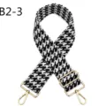 Black and white houndstooth jacquard bag strap replacement, adjustable shoulder strap. - B2-3 Black and White Houndstooth