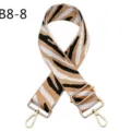 Replacement zebra pattern bag strap, adjustable crossbody canvas strap with gold hardware details. - Beige Zebra Pattern