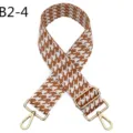 Brown houndstooth replacement bag strap with gold metal hardware adjustable crossbody strap - B2-4 Brown and White Houndstooth