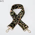 Correa de repuesto ajustable de lona para bolso con hebillas metálicas para bandolera - Dorado / Verde
