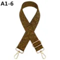 Correa de bolso de repuesto ajustable para hombro con ganchos de metal dorado - A1-6 Negro Amarillo