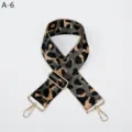 Correa de repuesto con estampado de leopardo, bandolera ajustable con herrajes metálicos. - Dorado / Gris