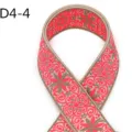 Ethnic Jacquard Webbing 5cm Pink Floral Embroidery Cotton Polyester Strap Ribbon - Ethnic Jacquard Style (D4-4)