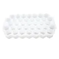 White silicone honeycomb ice cube tray, 37-grid stackable DIY mold for homemade drinks. - Pure White