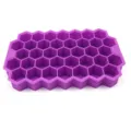 Purple silicone honeycomb ice cube tray 37 grids flexible DIY mold maker kitchen tools - Purple