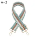 Vervangende tasband, brede gestreepte band met goudkleurige musketonsloten voor handtassen. - Gestreepte Stijl A=2 / Gouden Hardware