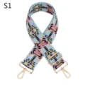 Bandoulière de sac de rechange brodée ethnique avec boucles dorées réglables pour sacs. - S1