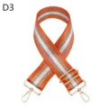 Replacement bag strap orange white glitter design adjustable crossbody purse strap with gold hardware - Orange / Gold
