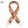 Close-up details of the colorful ethnic style replacement shoulder bag strap with golden hardware. - Silver Buckle / A4