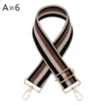Modieuze gestreepte vervangende tasband, breed verdikt design met gouden metalen haken. - Gestreepte Stijl A=6