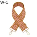 Detailed view of the stylish woven replacement bag strap with geometric pattern and metal hardware. - Ethnic Jacquard Style(W-1) / Gold