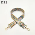 Correa de bolso etnica colorida de repuesto ajustable para bolso bandolera con herrajes dorados - D13 Rosa Claro