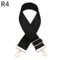 Zwarte vervangende tasband met goudkleurige metalen hardware verstelbare accessoire. - Zwart