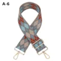 Adjustable embroidered bag strap replacement 5cm wide ethnic geometric pattern hardware - Gold / A-6