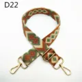 Correa de bolso étnica tejida con herrajes dorados ajustables y elegante patrón de rombos. - D22 Rosa Carne