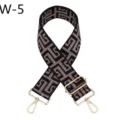 Adjustable wide jacquard handbag strap with gold tone hardware and geometric pattern. - Ethnic Jacquard Style(W-5) / Gold