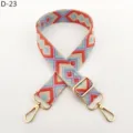 Correa de bolso étnica bordada colorida de repuesto ajustable para bolso de mujer - D23 Naranja Púrpura