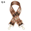 Élégante bandoulière de sac de rechange marron à motif argyle avec quincaillerie dorée chic - Q-6
