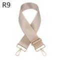 Verstelbare effen vervangende tasriem met goudkleurige hardware voor schoudertassen. - Goud / Khaki