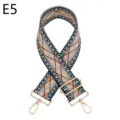 Ethnic style geometric woven replacement bag strap detail, adjustable gold metal hardware. - Gold / E5