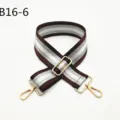 Bandoulière de sac de rechange marron et argent pailleté avec quincaillerie dorée réglable. - Or / Bleu (B16-6)