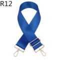 Blauwe vervangende tasband, verstelbare nylon schouderriem met gouden metalen details - Saffierblauw
