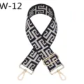 Replacement jacquard bag strap, adjustable shoulder crossbody ethnic strap with gold hardware. - Ethnic Jacquard Style(W-12) / Gold