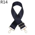 Verstelbare donkerblauwe tasriem vervanging met gouden hardware, duurzaam en sterk. - Blauw