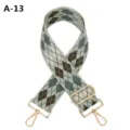 Wide argyle knit bag strap replacement adjustable shoulder strap with gold metal hardware. - A-13