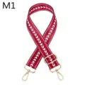 Sangle d'épaule de rechange rouge à chevron avec quincaillerie dorée, accessoire de sac réglable. - Fermoir en Argent / m1