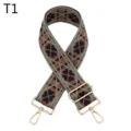 Sangle de sac tissée de style ethnique large bandoulière réglable avec boucles en métal. - T1 / Or