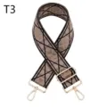 Correa de repuesto tejida con patrón de trébol bordado y herrajes dorados para bolsos de mujer. - T3