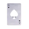 Stainless steel ace of spades playing card bottle opener, portable metal poker tool. - Silver