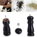 Moulin à poivre manuel en bois noir broyeur d'épices ustensile de cuisine pratique - 6 Pouces / Noir