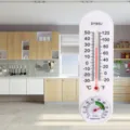Wall-mounted indoor thermometer and hygrometer with dual scale for home and greenhouse use. - White
