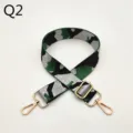 Camouflage replacement bag strap with adjustable gold metal hardware for women crossbody use - Silver Buckle / Q2