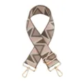 Ancha correa de bolso de jacquard de repuesto con patrón geométrico y herrajes dorados. - R12