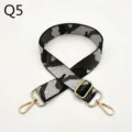 Adjustable camo bag strap replacement with gold metal hardware for women shoulder crossbody bags. - Silver Buckle / Q5