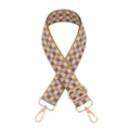 Courroie de sac colorée à carreaux de remplacement avec boucle réglable et crochets dorés. - Boucle en argent / J-10