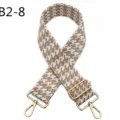 Houndstooth replacement bag strap with gold hardware adjustable crossbody strap accessory - B2-8 Brown and White Houndstooth
