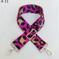 Correa de bolso jacquard con estampado de leopardo repuesto ajustable bandolera accesorio - Dorado / Rojo Rosa